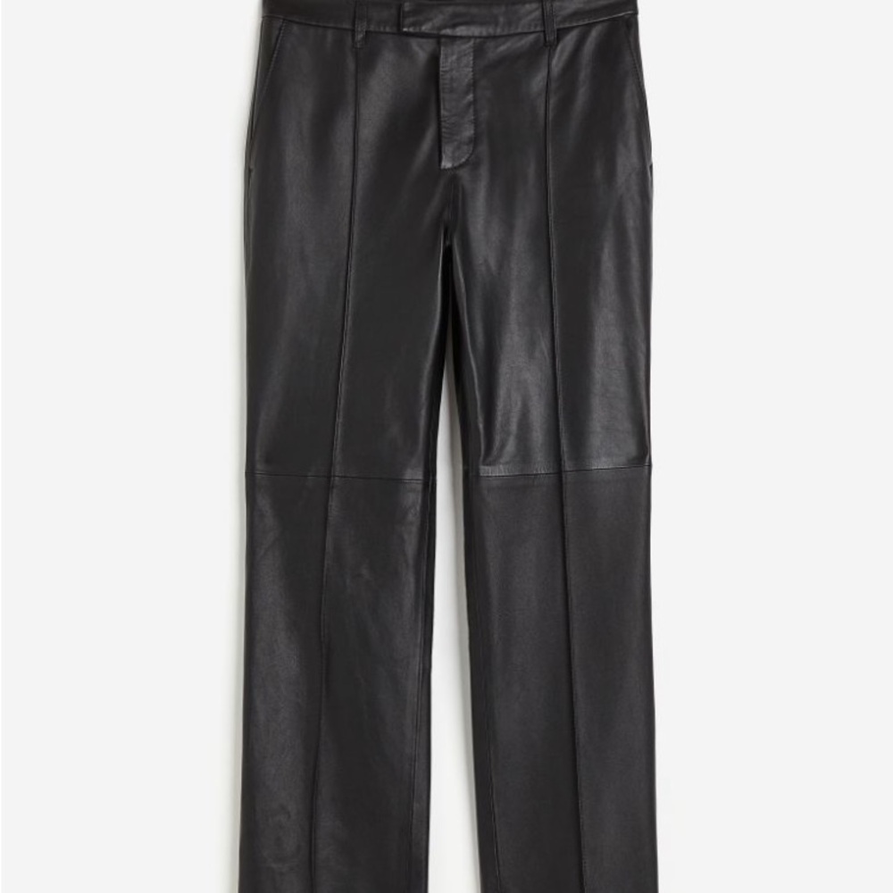 SOLD - H&M Women’s Straight leg leather slit hem pants - Sz 2